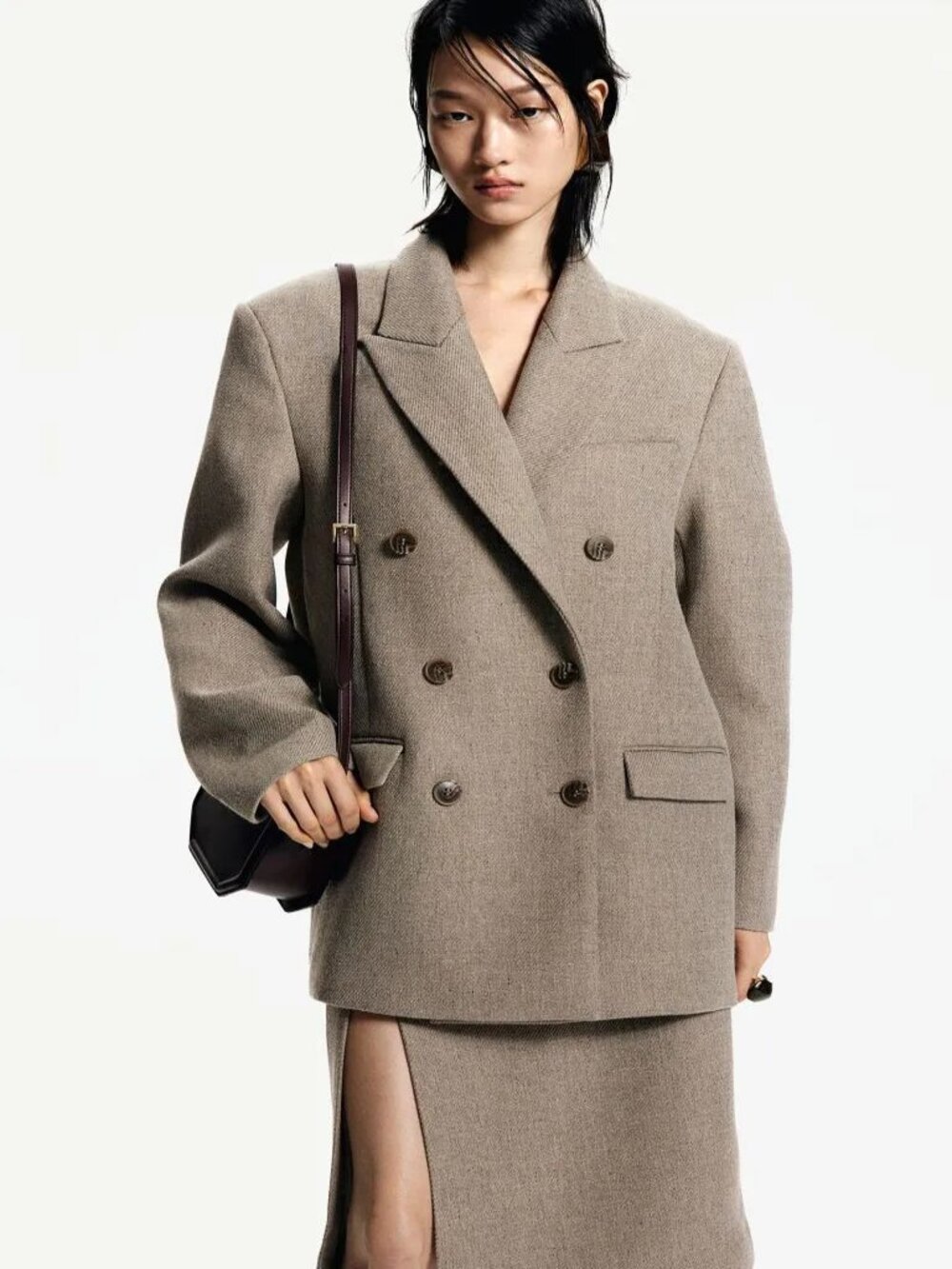 NWT H&M Edition Oversized Double-Breasted Wool Blend Blazer - Size Small